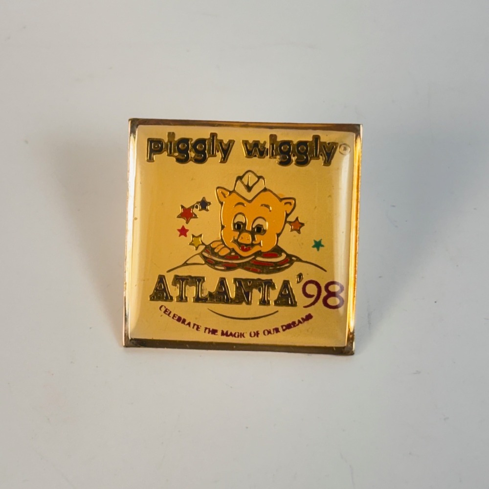 1998 Piggly Wiggly Pin Atlanta 98 Mascot Vintage Kitsch Americana Retro